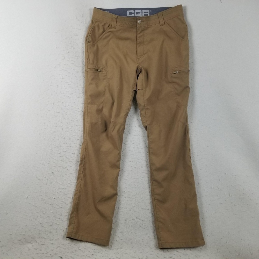 CQR Cargo Pants Mens 35x32 Beige Canvas Tactical Outdoor Workwear Casual